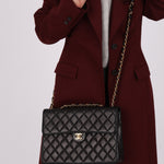 Chanel 2000 Lambskin Jumbo 24KGP Turnlock Single Flap - FashioNica