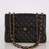 Chanel 2000 Lambskin Jumbo 24KGP Turnlock Single Flap - FashioNica