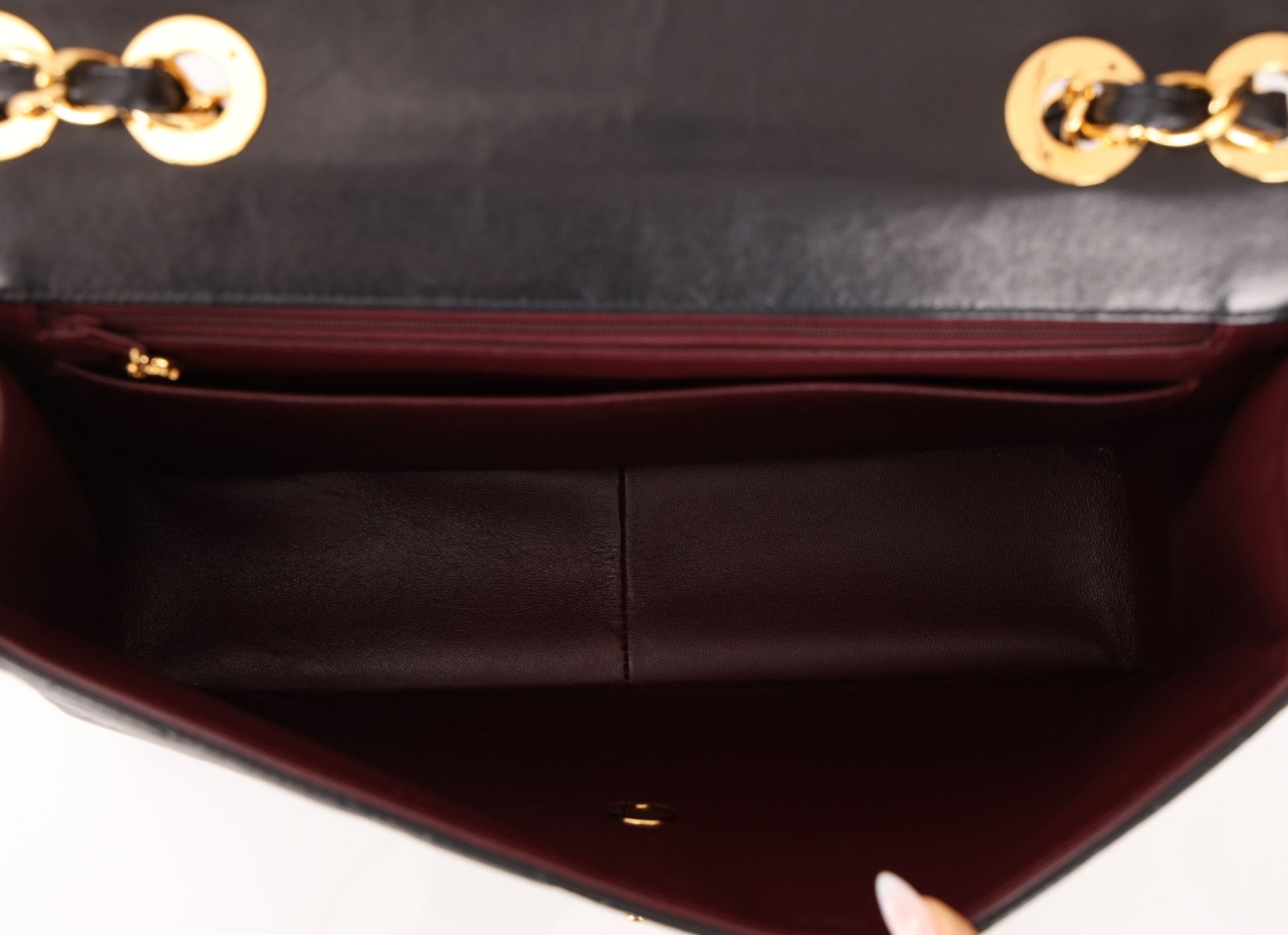 Chanel 2000 Lambskin Jumbo 24KGP Turnlock Single Flap - FashioNica