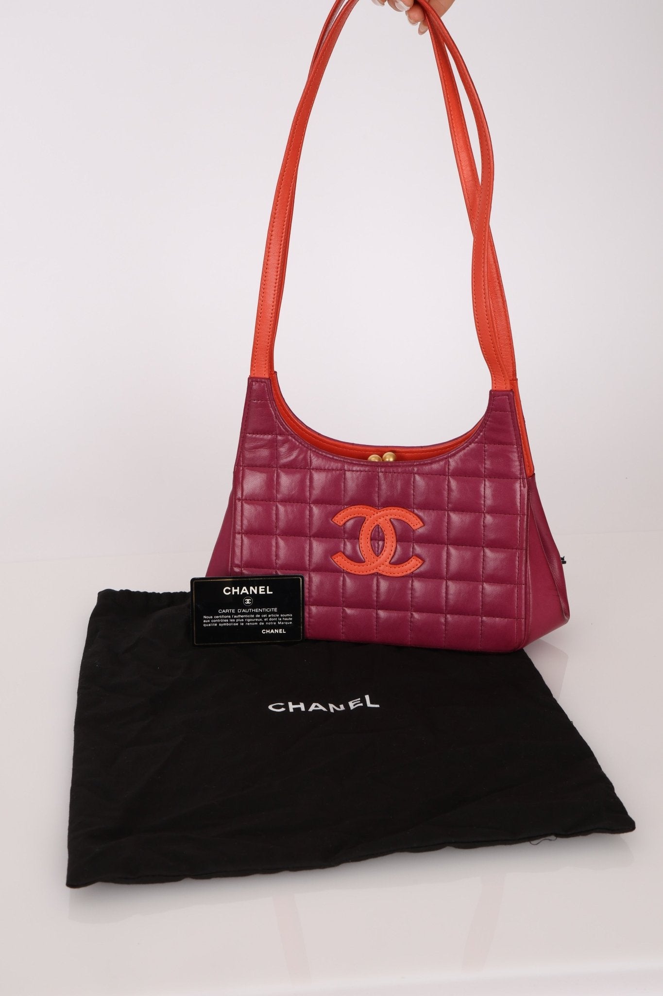 Chanel 2000 Lambskin Timeless Chocolate Bar Tote Shoulder Bag 24K GP - FashioNica