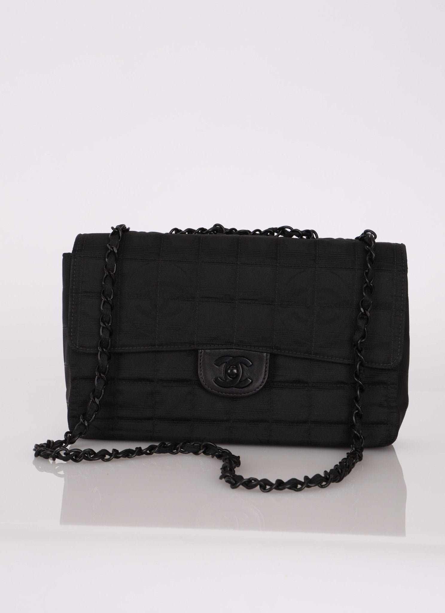 Chanel 2000 Nylon So Black Single Flap - FashioNica