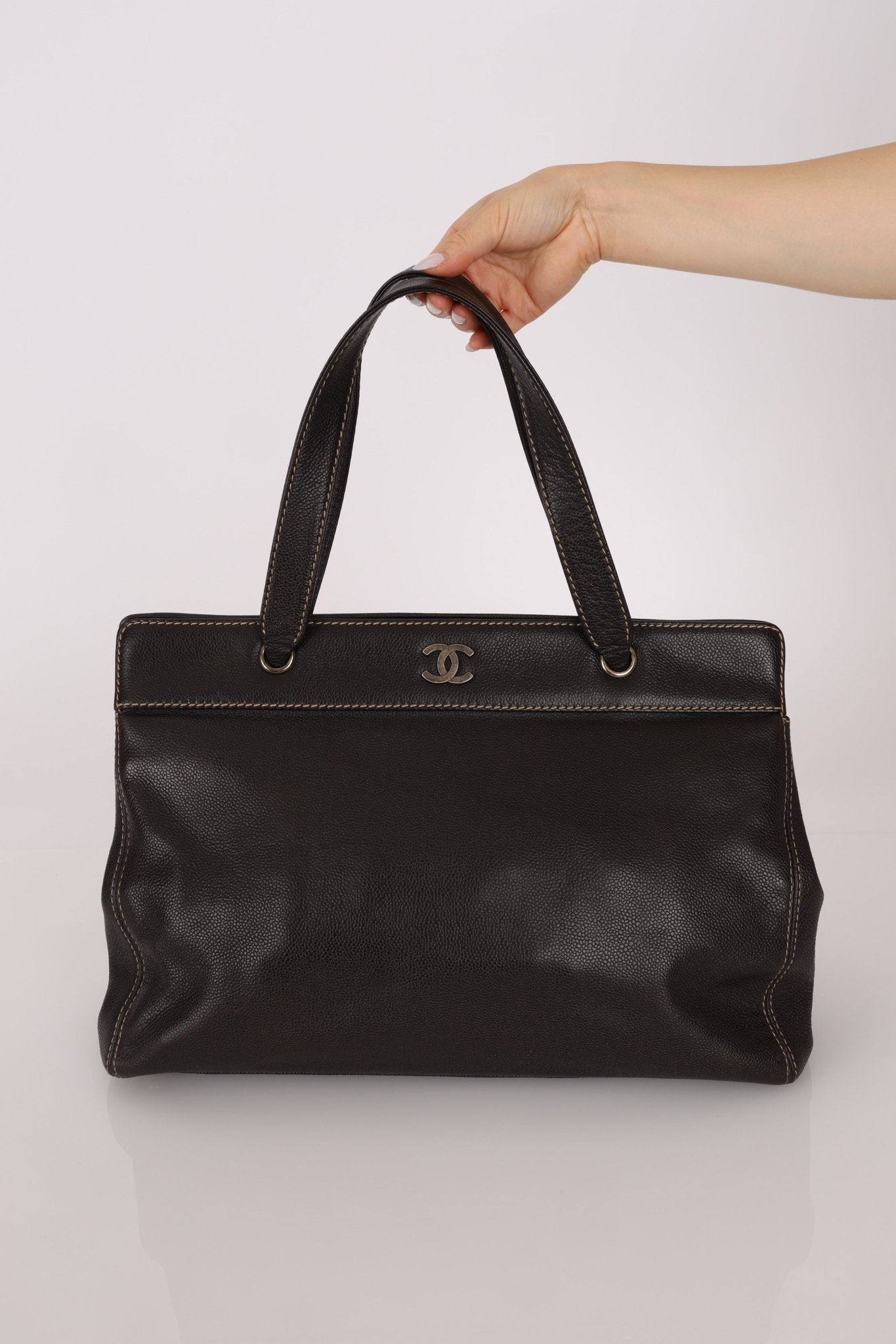 Chanel 2000 Vintage Chocolate Caviar Tote - FashioNica