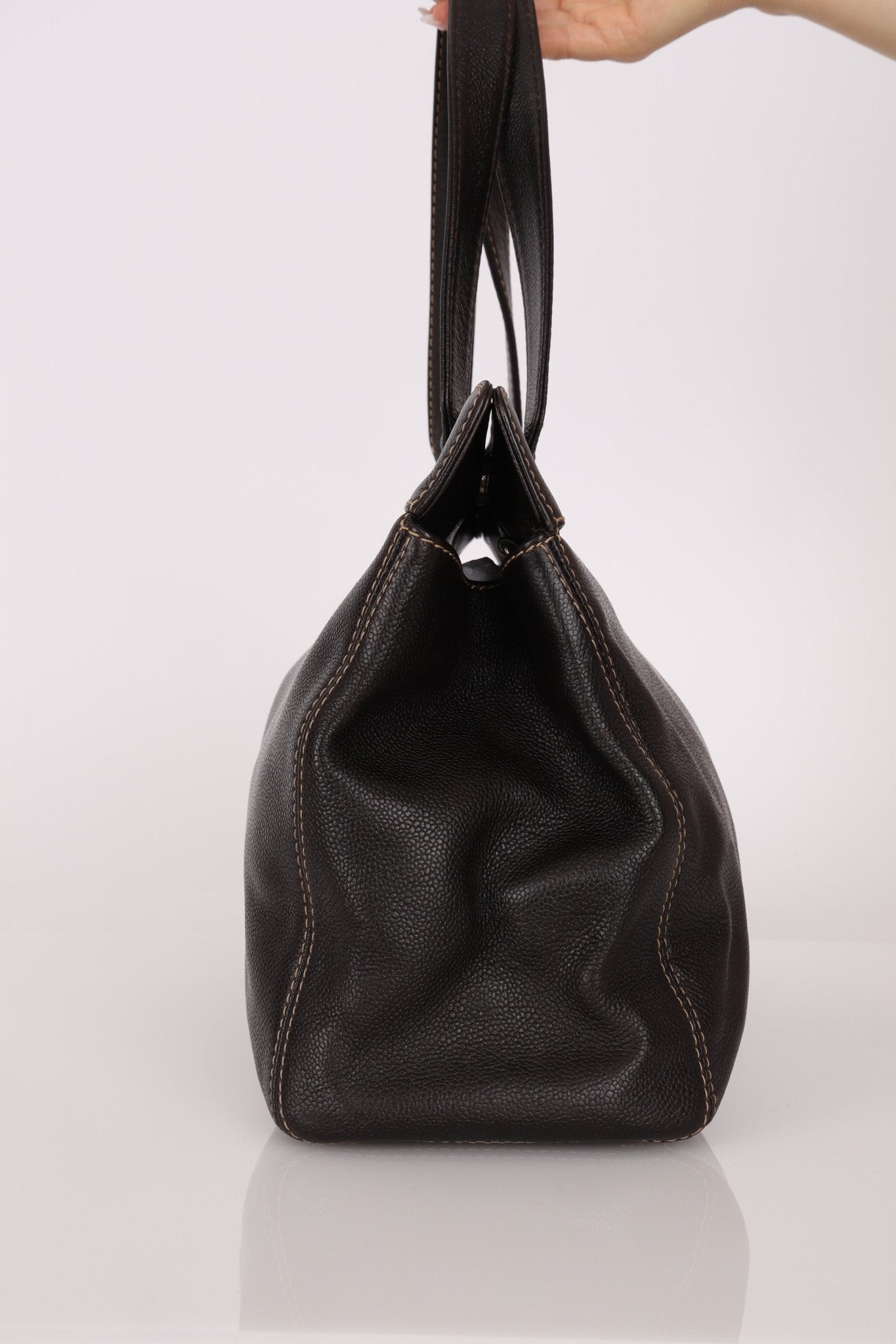 Chanel 2000 Vintage Chocolate Caviar Tote - FashioNica