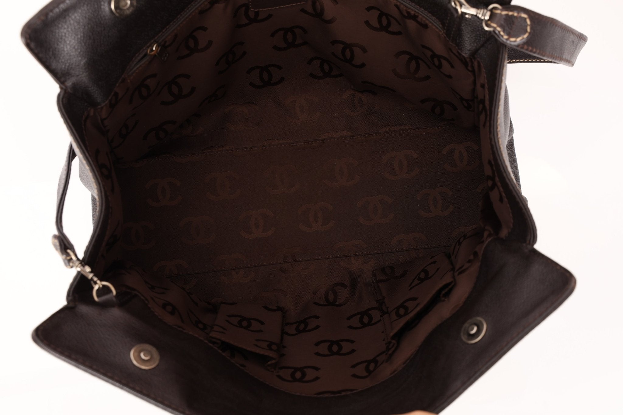 Chanel 2000 Vintage Chocolate Caviar Tote - FashioNica