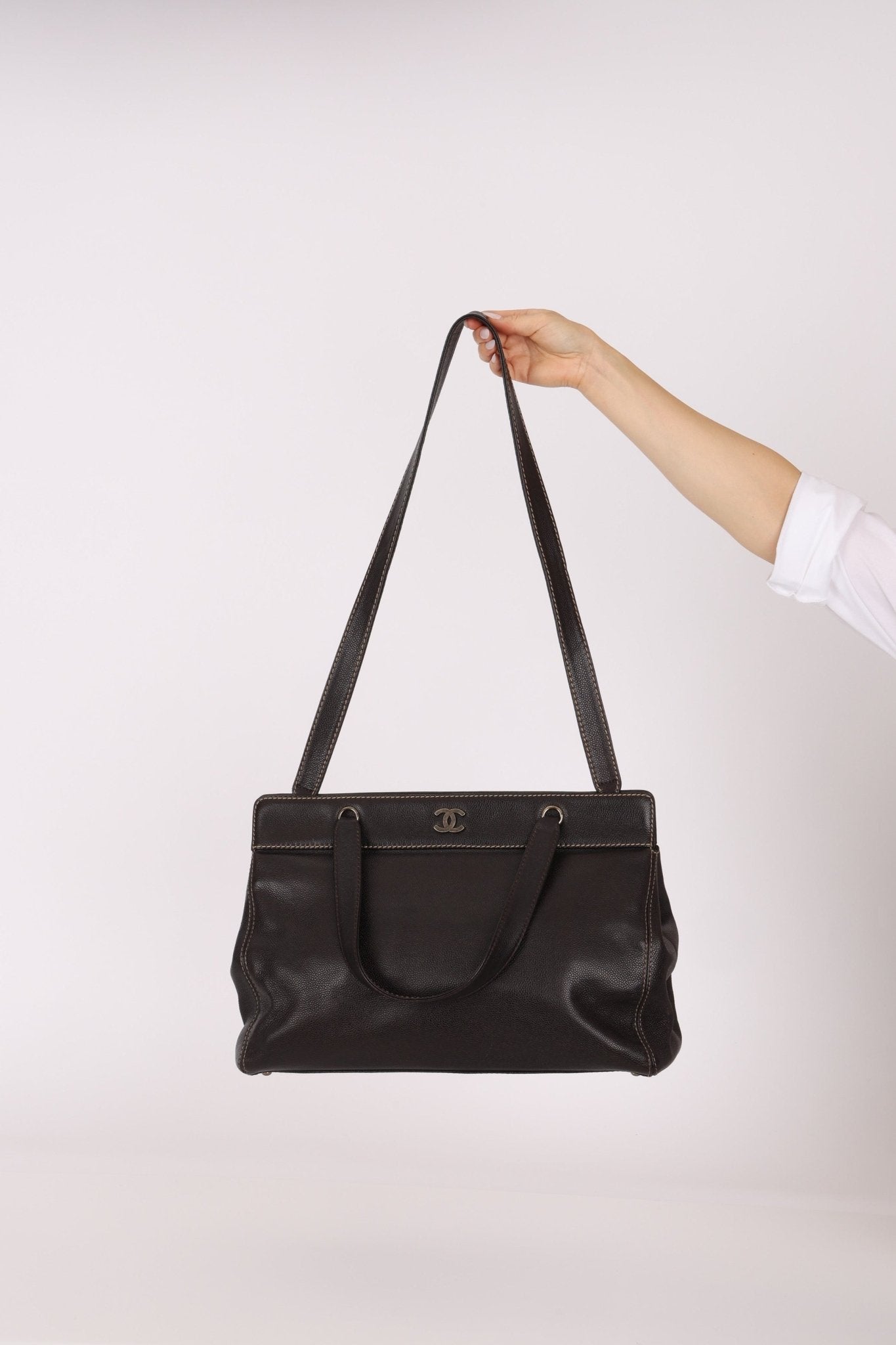 Chanel 2000 Vintage Chocolate Caviar Tote - FashioNica