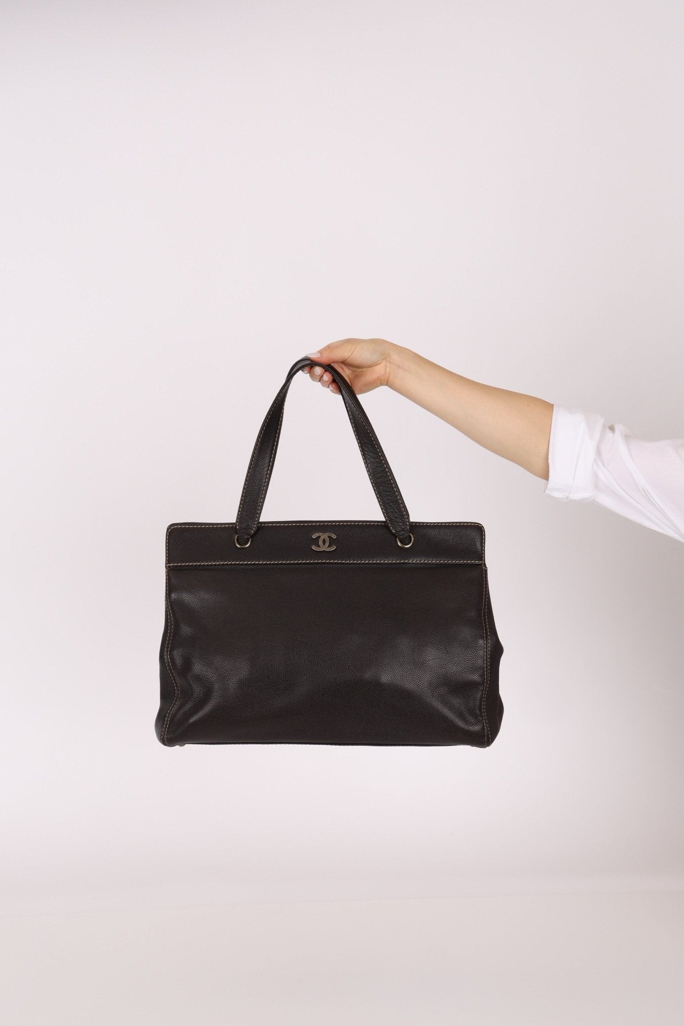 Chanel 2000 Vintage Chocolate Caviar Tote - FashioNica