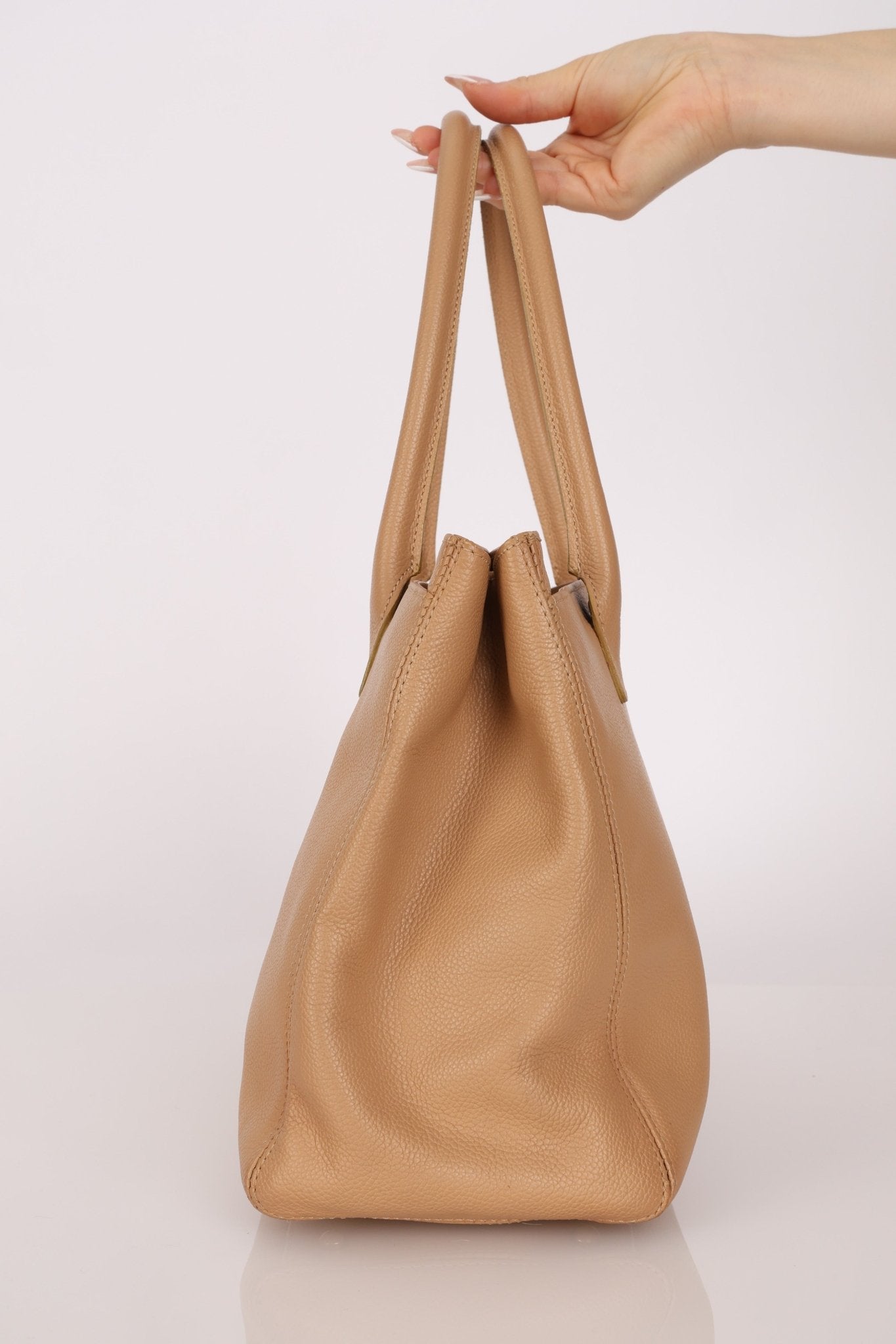 Chanel 2001 Beige Cerf Executive Medium Shopper Tote 24K GP - FashioNica