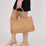 Chanel 2001 Beige Cerf Executive Medium Shopper Tote 24K GP - FashioNica