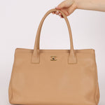 Chanel 2001 Beige Cerf Executive Medium Shopper Tote 24K GP - FashioNica