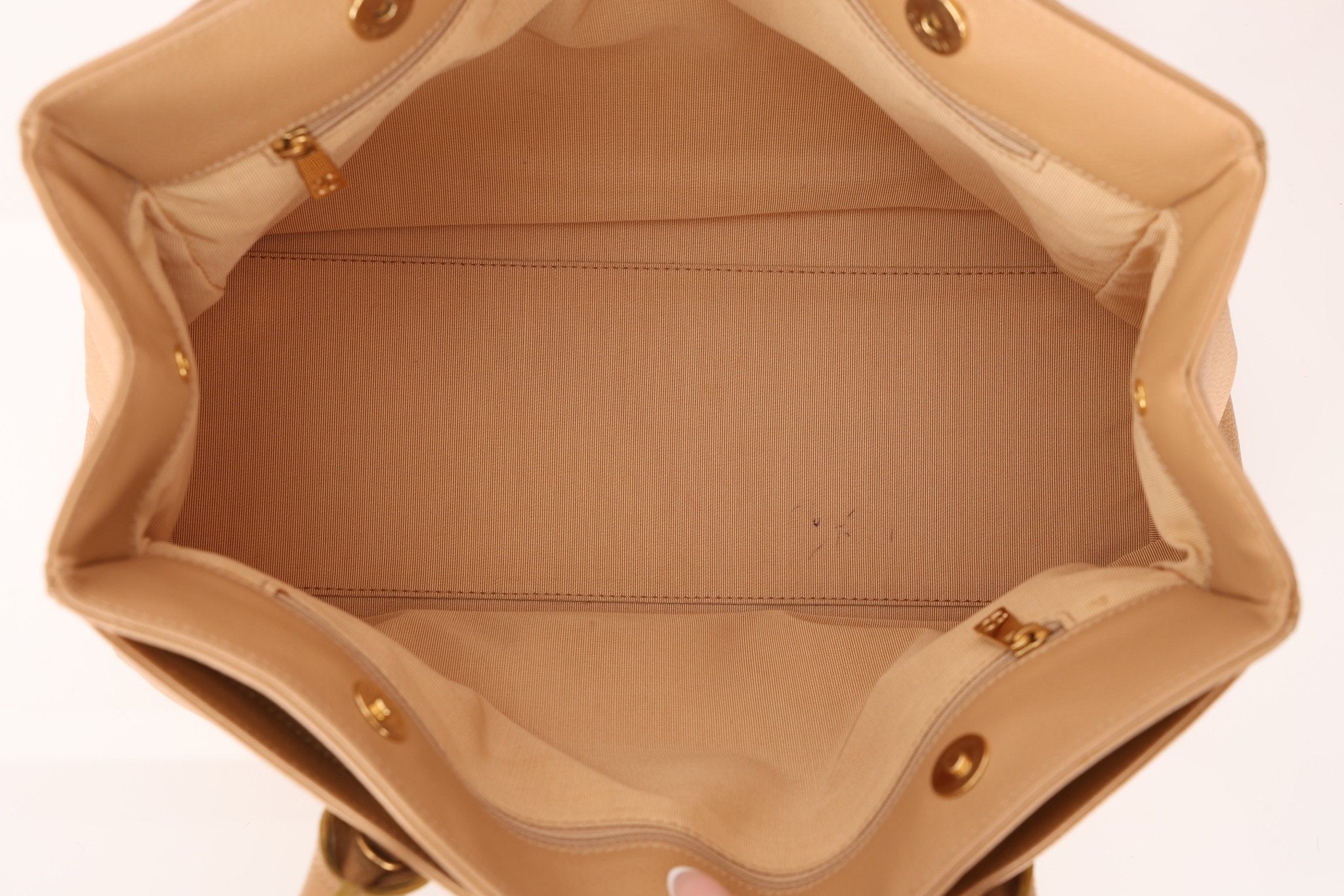 Chanel 2001 Beige Cerf Executive Medium Shopper Tote 24K GP - FashioNica