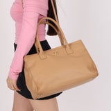 Chanel 2001 Beige Cerf Executive Medium Shopper Tote 24K GP - FashioNica