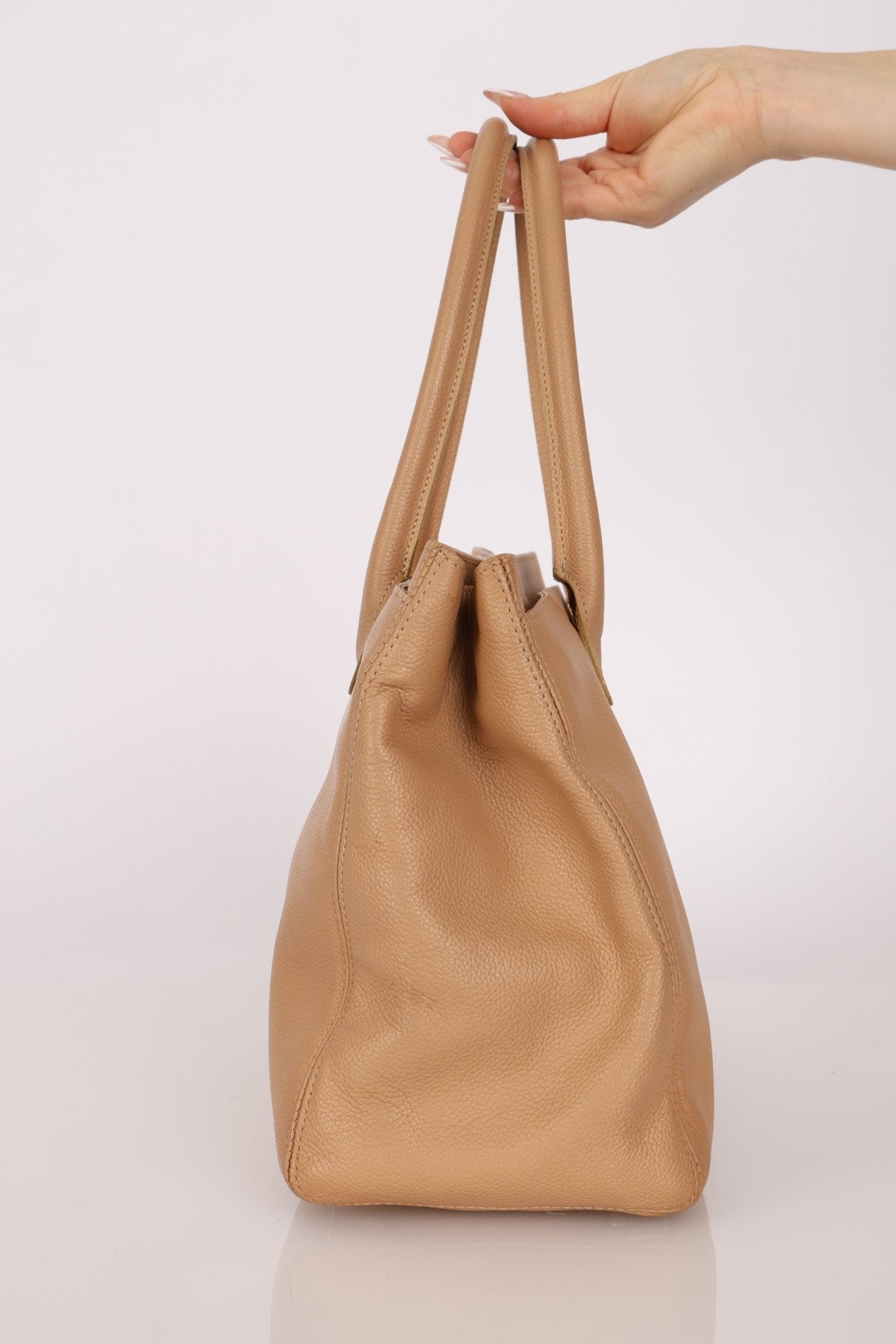 Chanel 2001 Beige Cerf Executive Medium Shopper Tote 24K GP - FashioNica