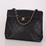Chanel 2001 Black Large Caviar Flap Bag 24K GP - FashioNica