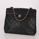 Chanel 2001 Black Large Caviar Flap Bag 24K GP - FashioNica