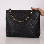 Chanel 2001 Black Large Caviar Flap Bag 24K GP - FashioNica