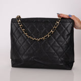 Chanel 2001 Black Large Caviar Flap Bag 24K GP - FashioNica