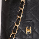 Chanel 2001 Black Large Caviar Flap Bag 24K GP - FashioNica