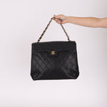 Chanel 2001 Black Large Caviar Flap Bag 24K GP - FashioNica