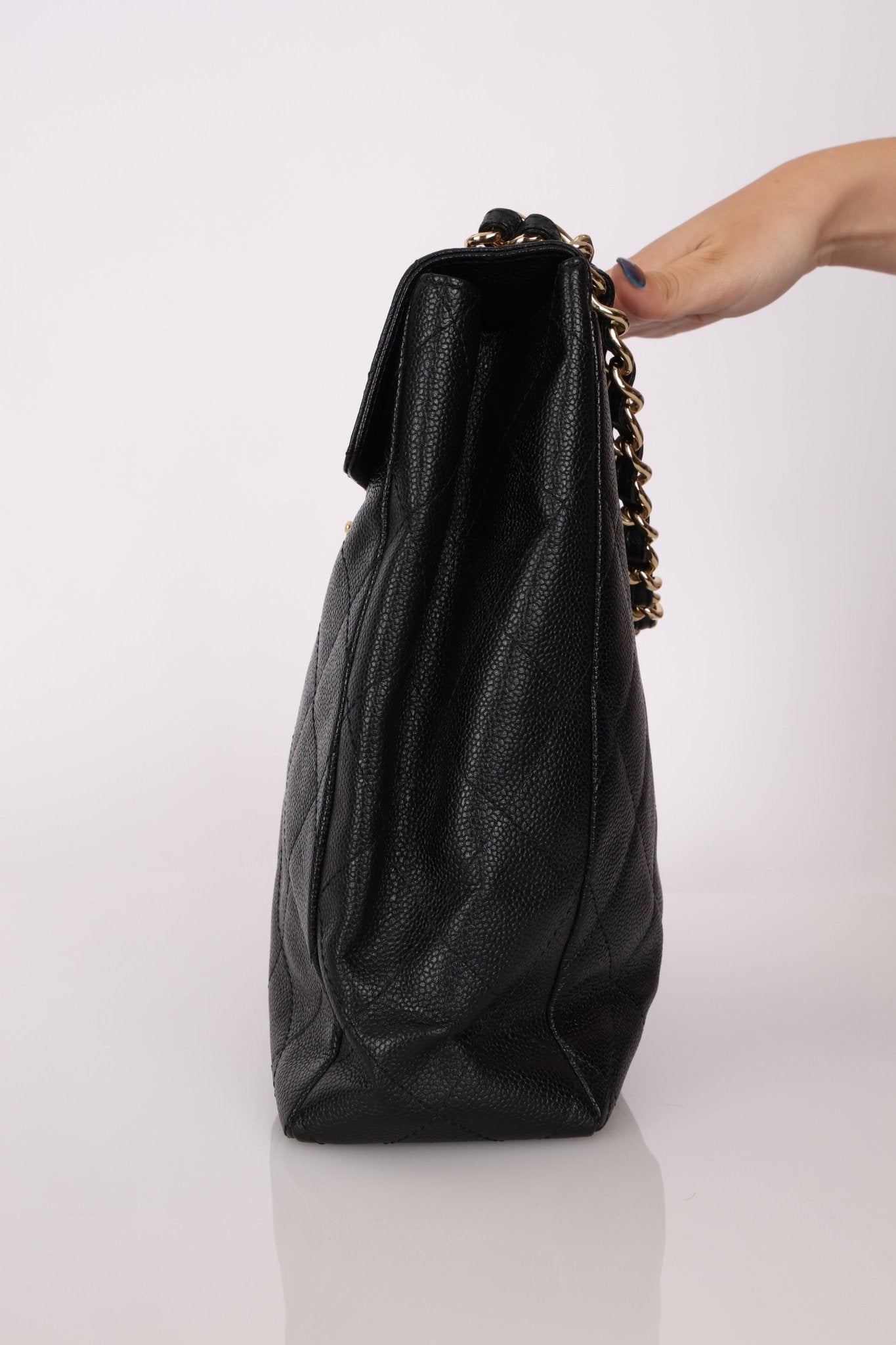 Chanel 2001 Black Large Caviar Flap Bag 24K GP - FashioNica