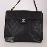 Chanel 2001 Black Large Caviar Flap Bag 24K GP - FashioNica