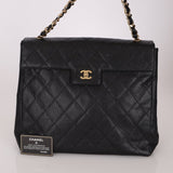 Chanel 2001 Black Large Caviar Flap Bag 24K GP - FashioNica