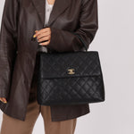 Chanel 2001 Caviar Kelly Top Handle 24k GP - FashioNica