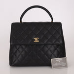 Chanel 2001 Caviar Kelly Top Handle 24k GP - FashioNica
