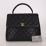 Chanel 2001 Caviar Kelly Top Handle 24k GP - FashioNica