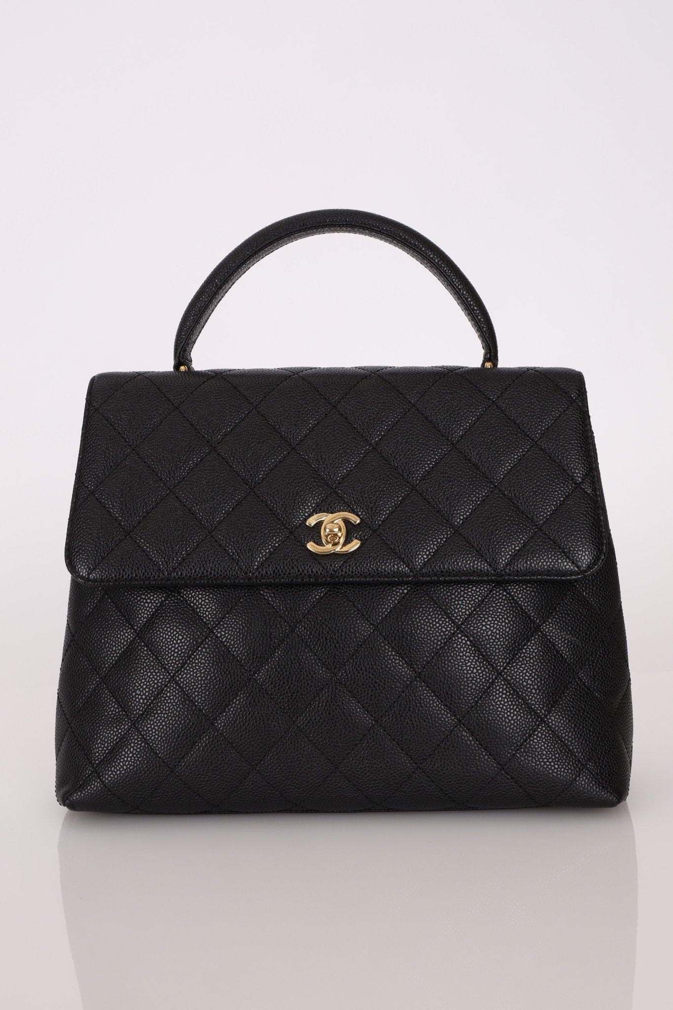 Chanel 2001 Caviar Kelly Top Handle 24k GP - FashioNica