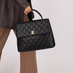 Chanel 2001 Caviar Kelly Top Handle 24k GP - FashioNica
