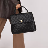 Chanel 2001 Caviar Kelly Top Handle 24k GP - FashioNica