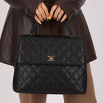 Chanel 2001 Caviar Kelly Top Handle 24k GP - FashioNica