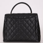 Chanel 2001 Caviar Kelly Turnlock Top Handle 24K GP - FashioNica