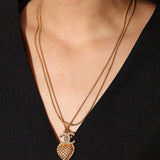 Chanel 2001 Crystal Embellished CC Logo and Heart Lariat Necklace - FashioNica