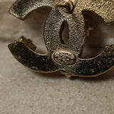 Chanel 2001 Gripoix CC Earrings Brushed Gold - FashioNica