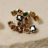 Chanel 2001 Gripoix CC Earrings Brushed Gold - FashioNica