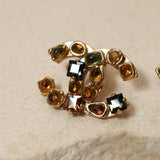 Chanel 2001 Gripoix CC Earrings Brushed Gold - FashioNica