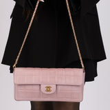 Chanel 2001 Lambskin Chocolate Bar East West Flap Bag 24k GP - FashioNica