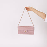 Chanel 2001 Lambskin Chocolate Bar East West Flap Bag 24k GP - FashioNica