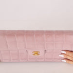 Chanel 2001 Lambskin Chocolate Bar East West Flap Bag 24k GP - FashioNica