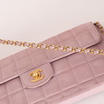 Chanel 2001 Lambskin Chocolate Bar East West Flap Bag 24k GP - FashioNica