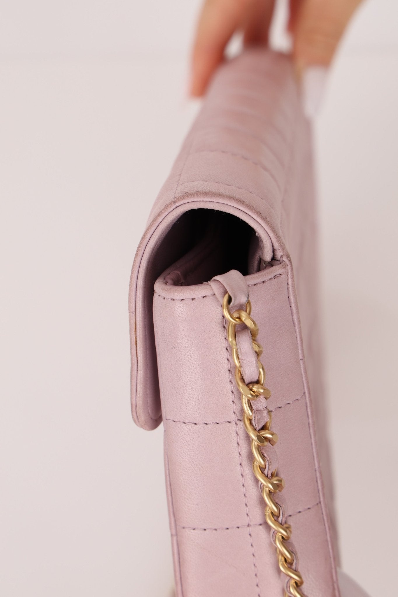 Chanel 2001 Lambskin Chocolate Bar East West Flap Bag 24k GP - FashioNica