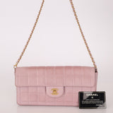 Chanel 2001 Lambskin Chocolate Bar East West Flap Bag 24k GP - FashioNica