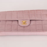 Chanel 2001 Lambskin Chocolate Bar East West Flap Bag 24k GP - FashioNica