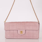 Chanel 2001 Lambskin Chocolate Bar East West Flap Bag 24k GP - FashioNica