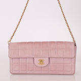 Chanel 2001 Lambskin Chocolate Bar East West Flap Bag 24k GP - FashioNica