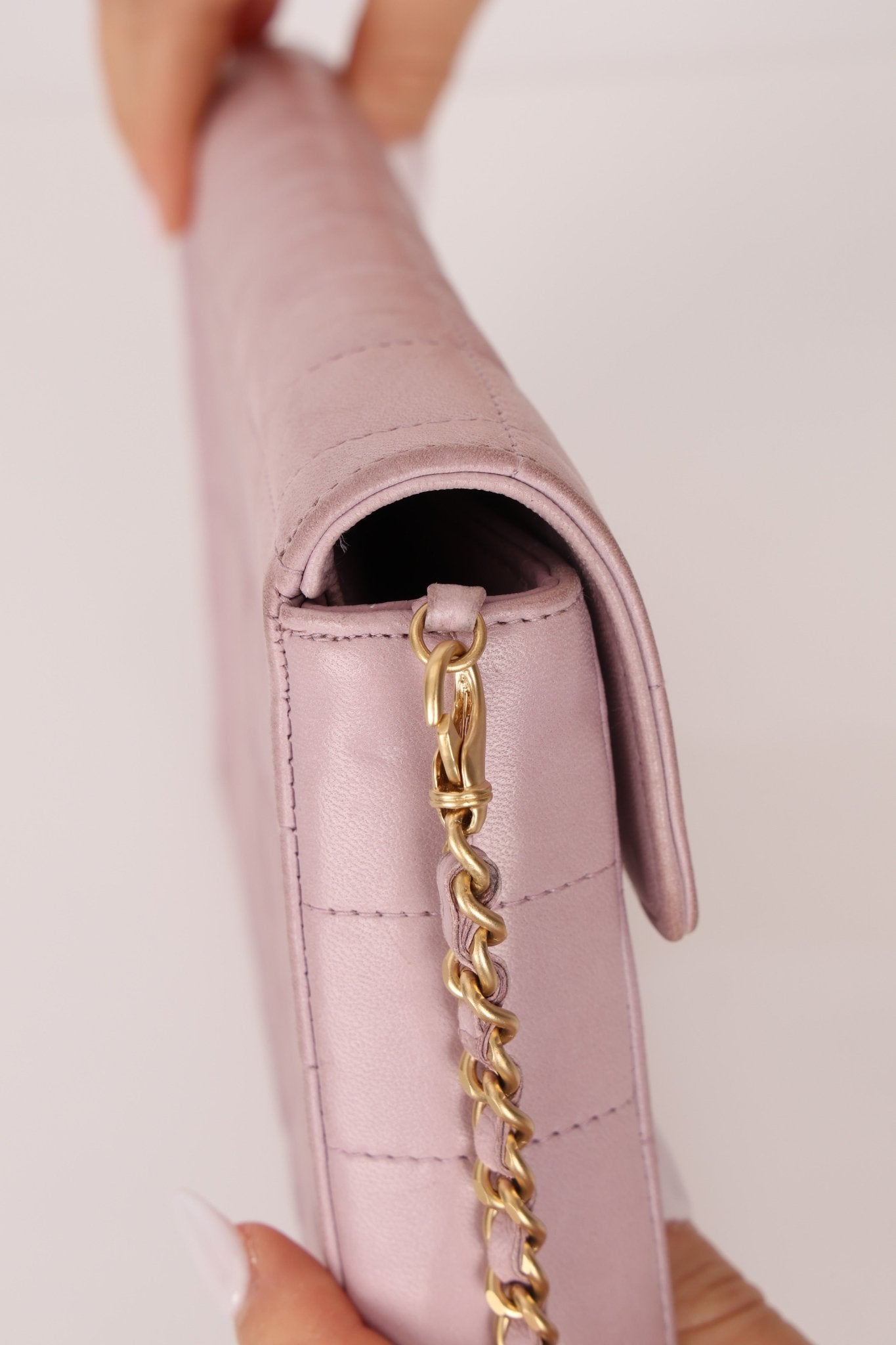 Chanel 2001 Lambskin Chocolate Bar East West Flap Bag 24k GP - FashioNica