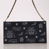Chanel 2002 Canvas Icon Chain Pochette - FashioNica
