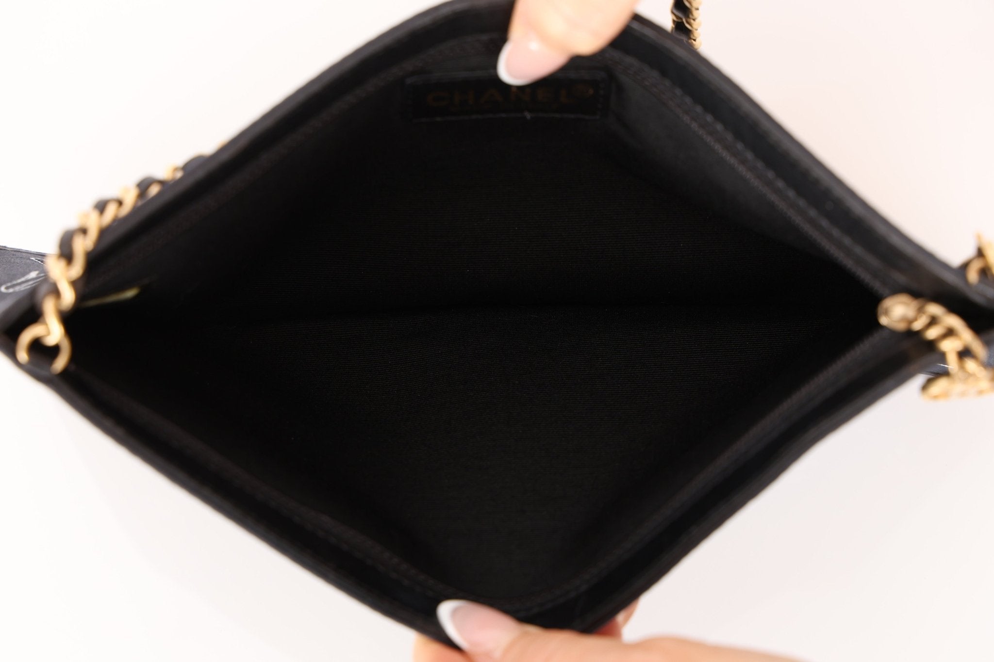 Chanel 2002 Canvas Icon Chain Pochette - FashioNica