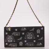 Chanel 2002 Canvas Icon Chain Pochette - FashioNica